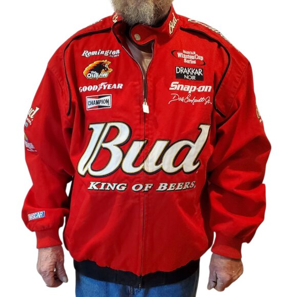 NASCAR CHASE AUTHENTICS BUDWEISER DALE EARNHARDT JR. SZ L Red Racing Jacket
